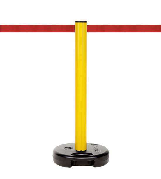 Poteau de balisage extérieur à lester (Jaune, sangle rouge 370cm) - BELTRAC OUTDOOR