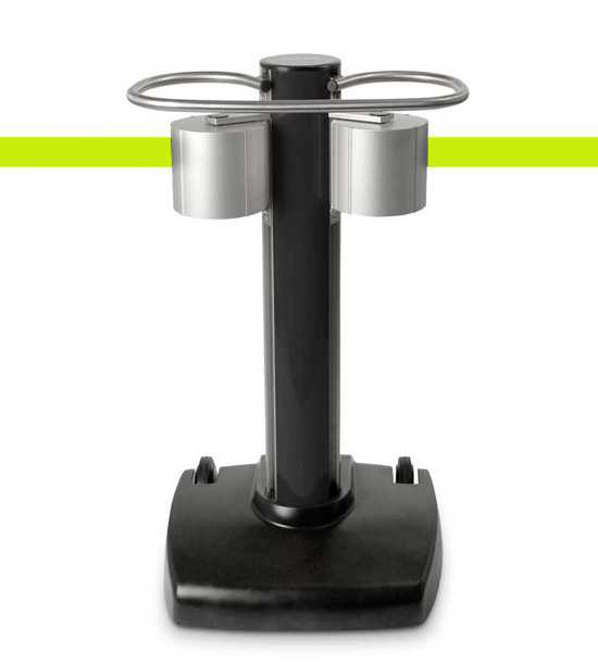 JET TRAC DUAL 2x 22m retractable belt stanchion, black with neon yellow belt