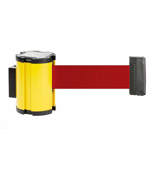 Barrière à sangle rétractable, jaune - BELTRAC SAFETY