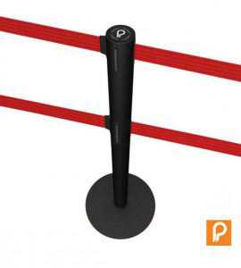Poteau de guidage noir à double sangle (Rouge)