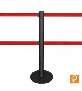 Poteau de guidage noir à double sangle (Rouge)