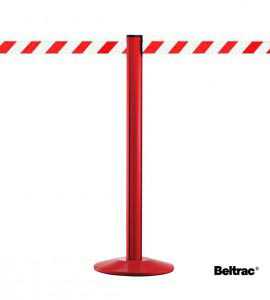 Poteau guide file rouge, sangle rouge/blanc Poteau guide file rouge, sangle rouge/blanc