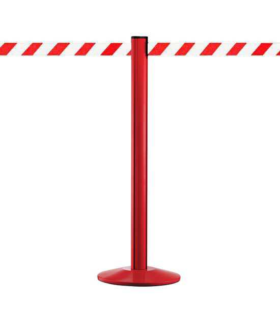 Poteau guide file rouge, sangle rouge/blanc Poteau guide file rouge, sangle rouge/blanc
