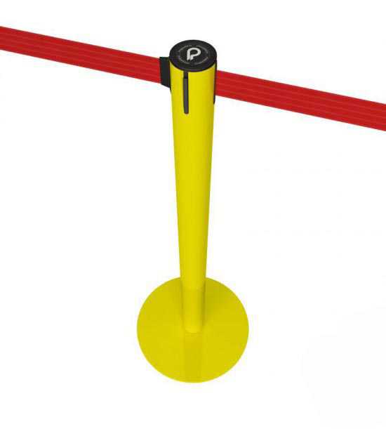 Poteau de balisage, sangle rouge