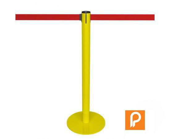 Poteau de guidage jaune, ici présenté avec une sangle rouge (nombreux autres coloris disponibles)