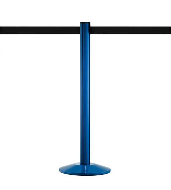 Afbakeningspaal blauw met zwart trekband