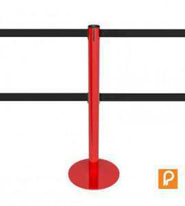 Poteau de guidage rouge à double sangle noir