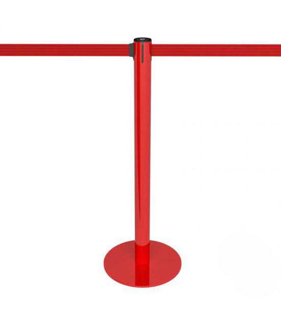 Poteau de guidage rouge, sangle rouge