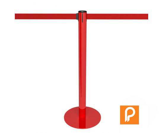 Poteau de guidage rouge, sangle rouge