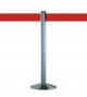 Wide Belt Queue Post 10cm Chrome Brushed Extend