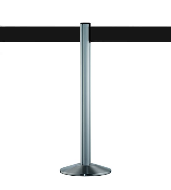 Retractable belt stanchion 10cm brushed chrome, Extend, view 5