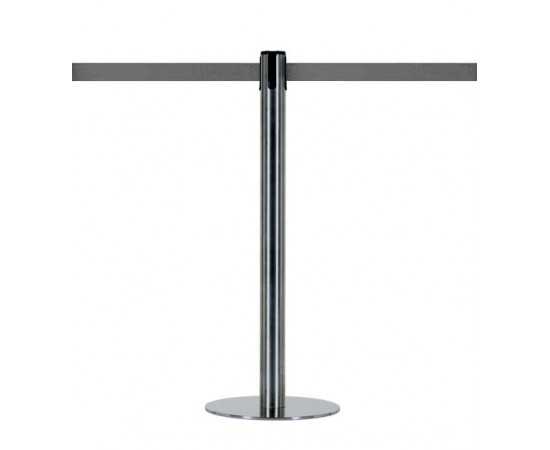 Polished chrome steel retractable belt stanchion grey belt ACCENT
