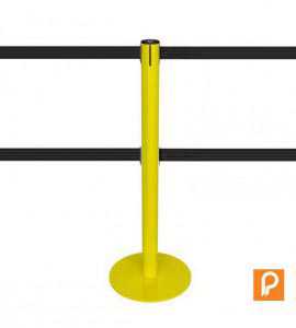 Poteau de guidage jaune à double sangle noire