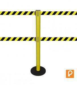 Poteau de guidage ESD DUAL socle fixe - Rayé jaune/noir Poteau de guidage ESD DUAL socle fixe - Rayé jaune/noir