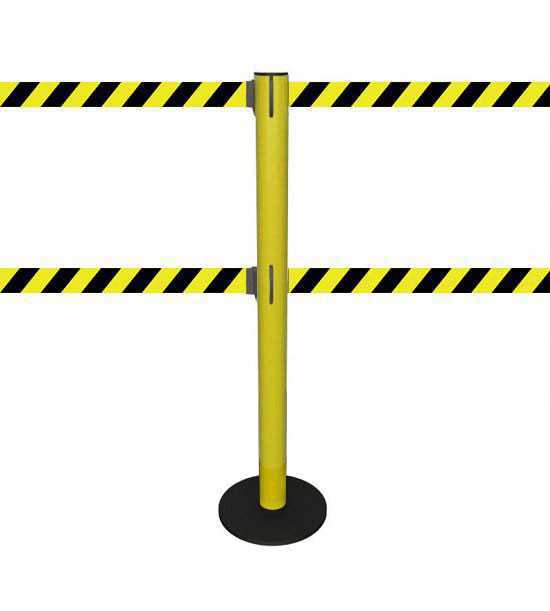 Poteau de guidage ESD DUAL socle fixe - Rayé jaune/noir Poteau de guidage ESD DUAL socle fixe - Rayé jaune/noir