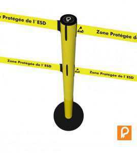 Poteau de guidage ESD DUAL socle fixe - Vue du dessus