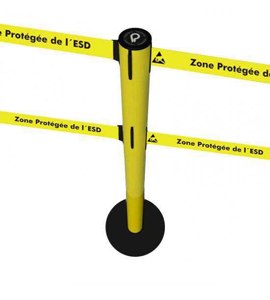 ESD Gurtabsperrpfosten, feste Basis, Doppelgurt, Ansicht 2