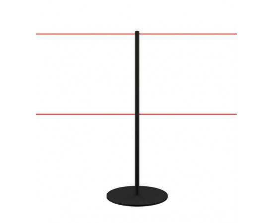 Barrier rope stanchion black double rope
