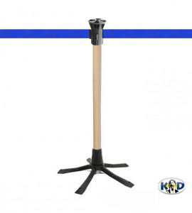 Poteau de guidage bois, sangle bleue