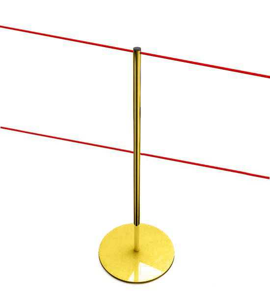 Poteau de guidage doré à double corde élastique LINE MUSEUM