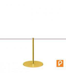 Kleine afzetpaal (H 45cm) met gouden afwerking.