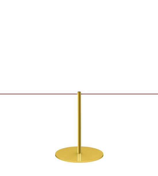 Kleine afzetpaal (H 45cm) met gouden afwerking.