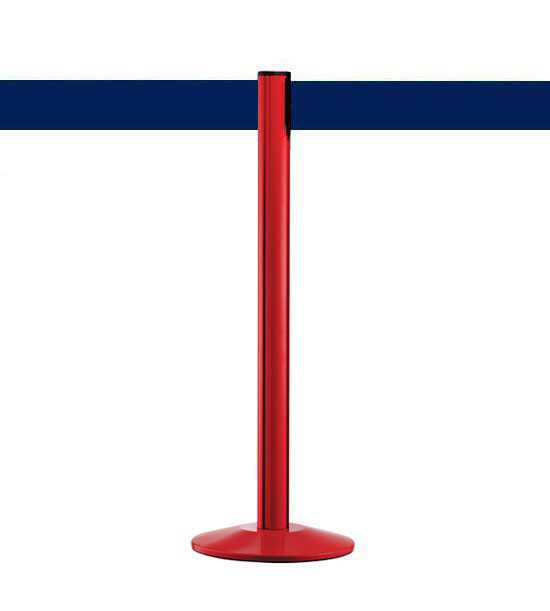 Guide file à sangle 10cm bleu foncé, poteau rouge, Extend
