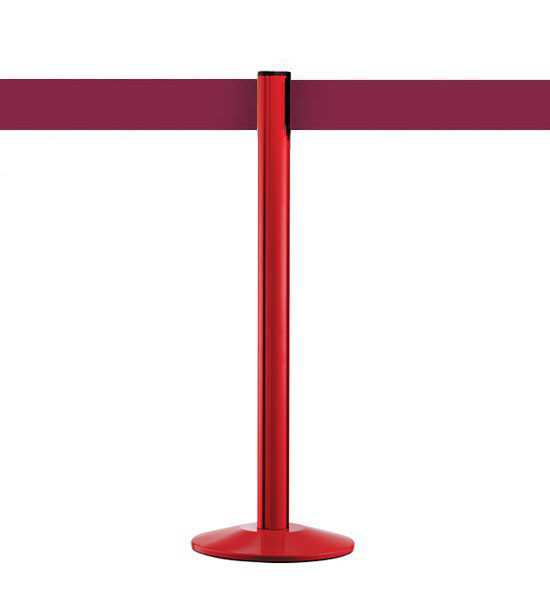 Sorkezelési kordonoszlop 10cm barna szalaggal, bordó Extend