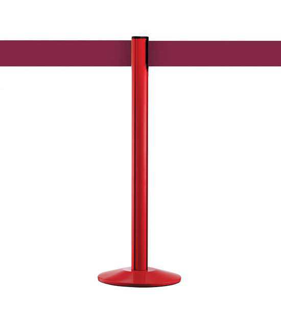 Afzetpaal met 10cm bordeauxrood band BELTRAC™, rood, EXTEND