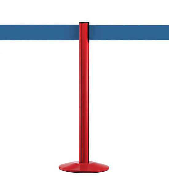 Colonnina segnapercorso nastro retrattile 10cm blu, palo rosso, Extend