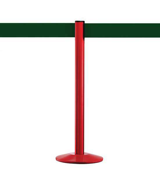 Afzetpaal met 10cm groen band BELTRAC™, rood, EXTEND