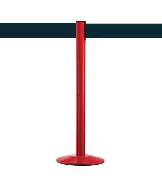 Colonnina segnapercorso nastro retrattile 10cm navy, palo rosso, Extend