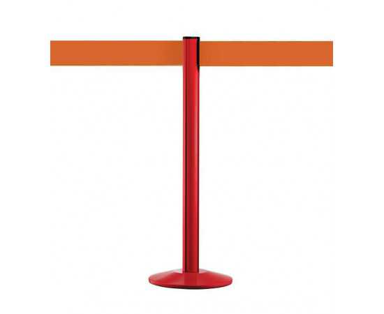 Afzetpaal met 10cm oranje band BELTRAC™, rood, EXTEND