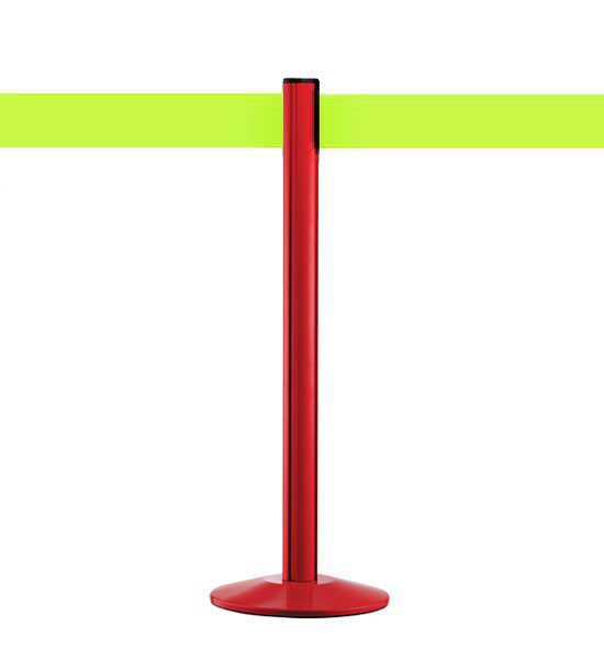 Afzetpaal met 10cm neon geel band BELTRAC™, rood, EXTEND