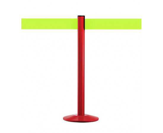 Sorkezelési kordonoszlop 10cm fluoreszkáló sárga szalaggal, Extend