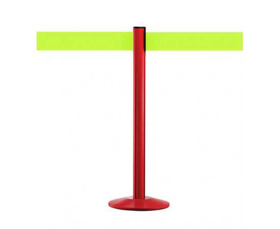 Afzetpaal met 10cm neon geel band BELTRAC™, rood, EXTEND