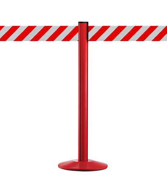 Sorkezelési kordonoszlop 10cm piros/fehér szalaggal, Extend