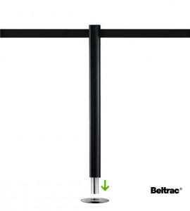 Retractable belt stanchion BELTRAC CLASSIC BLACK, 3D view