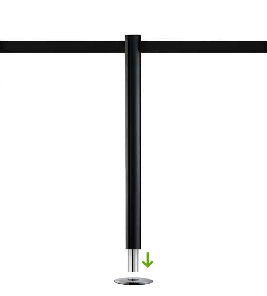 Retractable belt stanchion BELTRAC CLASSIC BLACK, 3D view