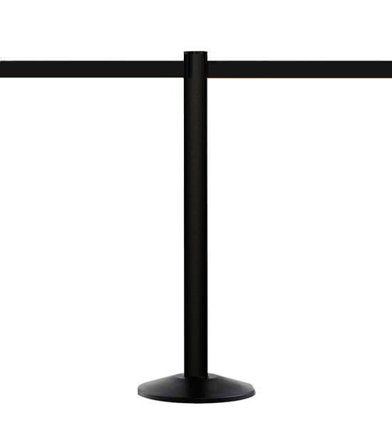 Poteau de guidage - tube lisse - à sangle déroulante noir 230cm