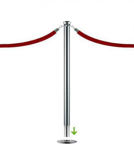 Colonnina segnapercorso Luxor Removable cromata cordone rosso base rimovibile