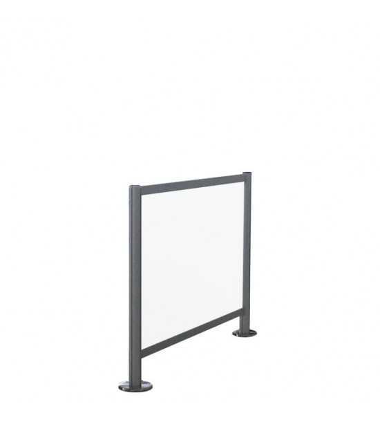 Transenna gestione code 100x100cm, vetro satinato