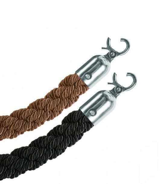 Twisted barrier rope with locking carabiner