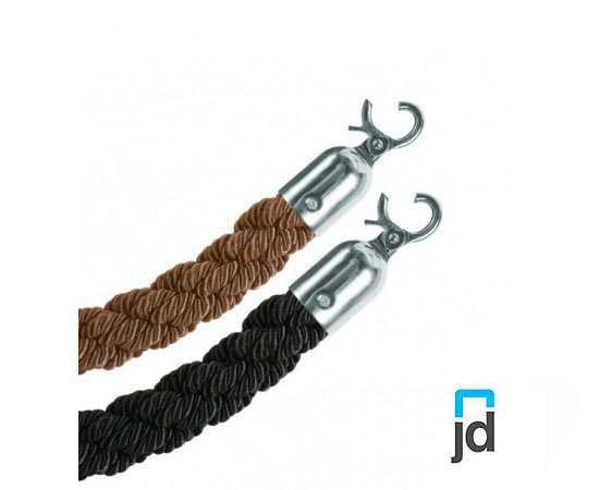 Twisted barrier rope with locking carabiner