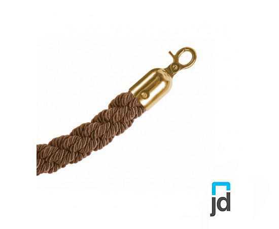 Cordone intrecciato colore bronzo con moschettone a scatto ottone dorato