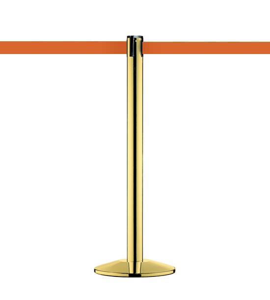 Poteau à sangle MODERN (Laiton), sangle orange Poteau à sangle MODERN (Laiton), sangle orange