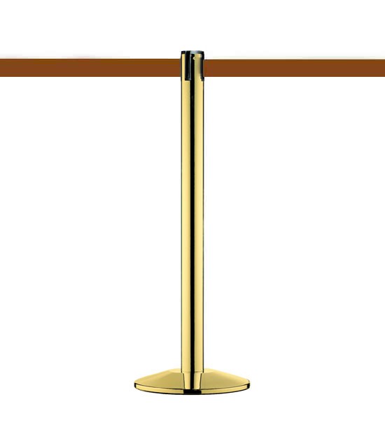 Poteau à sangle MODERN (Laiton), sangle brune Poteau à sangle MODERN (Laiton), sangle brune