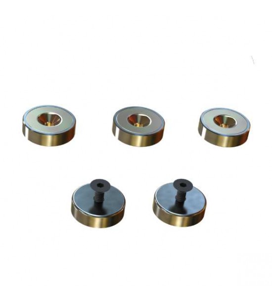 Wandmontage-Befestigungssystem mit Magneten, 5er-Set Fußplatten inkl. 2 Schrauben