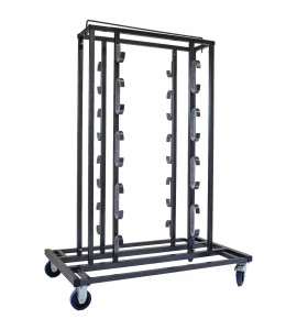 Chariot de rangement pour potelets et cordons, conçu pour une manipulation rapide et un stockage organisé