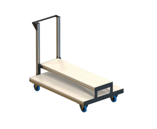 Chariot de transport pour 15 poteaux de guidage.